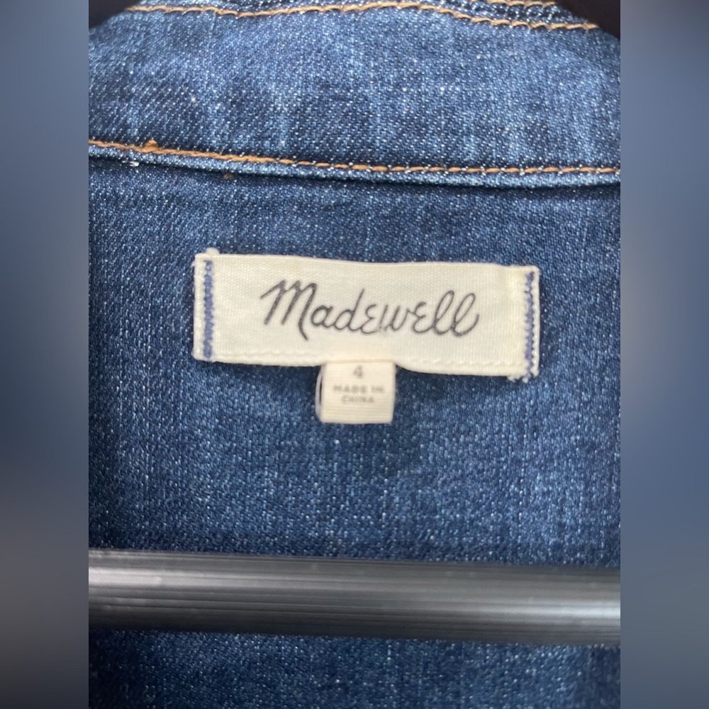 Madewell Denim Slim Coverall Jumpsuit Stanwick Wash Size 4 - Picture 5 of 5